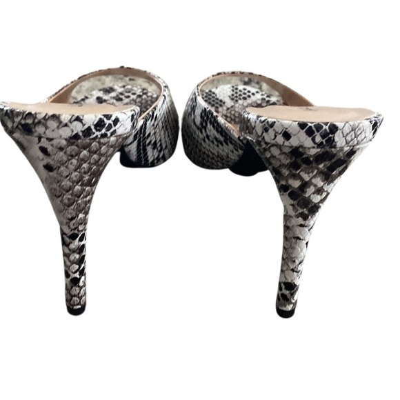 Qupid Jealous Black White Snake Heeled Mules (NEW in BOX) Size 10 - Picture 4 of 11